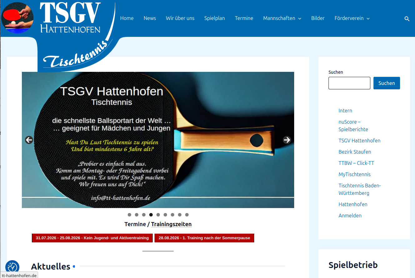 tt-hattenhofen: Startseite der Vereins-Homepage